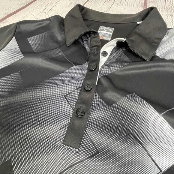 CALLAWAY Black and Gray Golf Opti Dri Polo Shirt, Size M - Picture 3 of 12